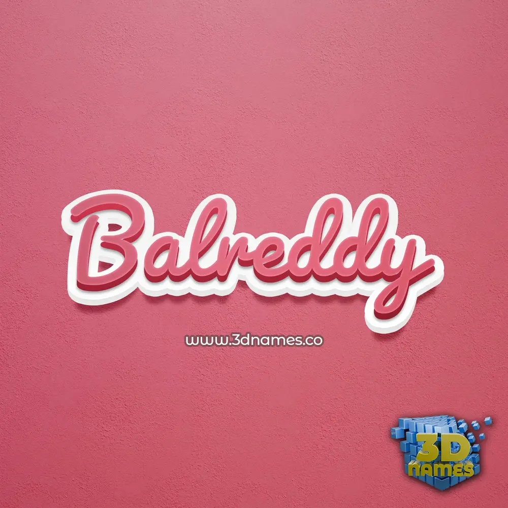 balreddy in Red Scribble style - 3D name wallpaper