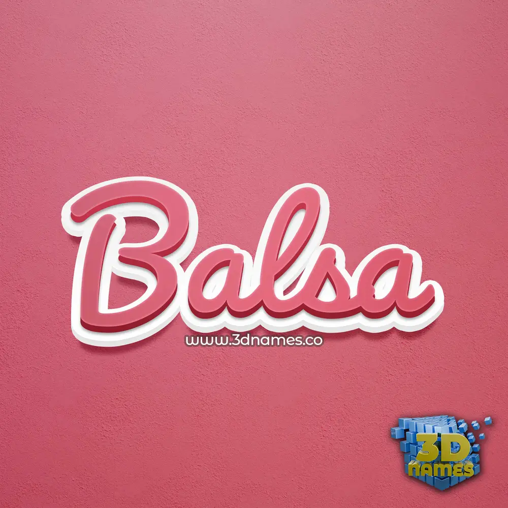 balsa in Red Scribble style - 3D name wallpaper