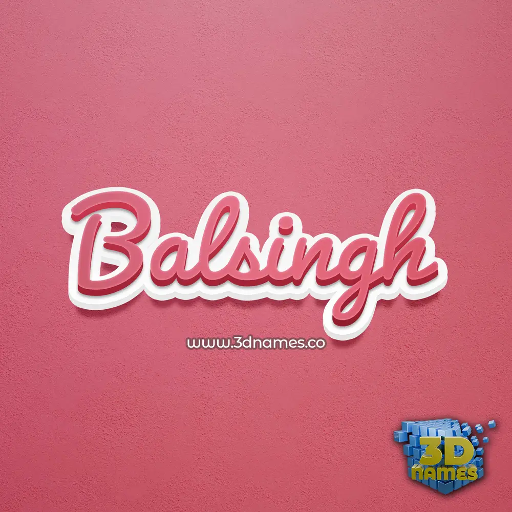 balsingh in Red Scribble style - 3D name wallpaper
