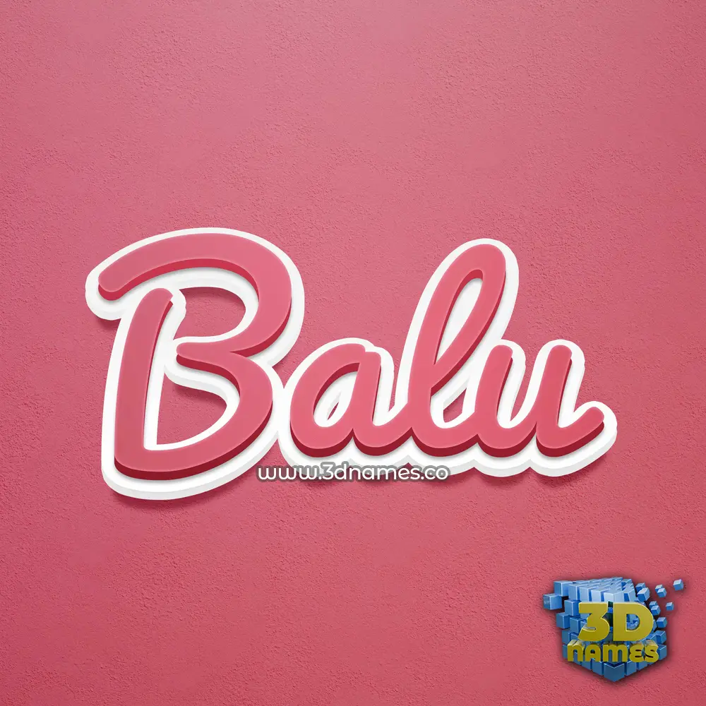 balu in Red Scribble style - 3D name wallpaper