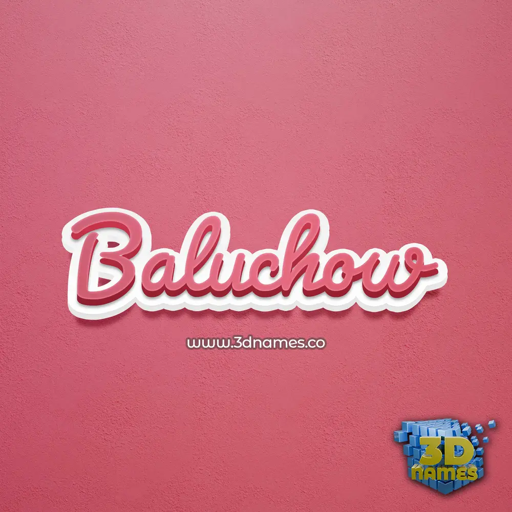 baluchow in Red Scribble style - 3D name wallpaper