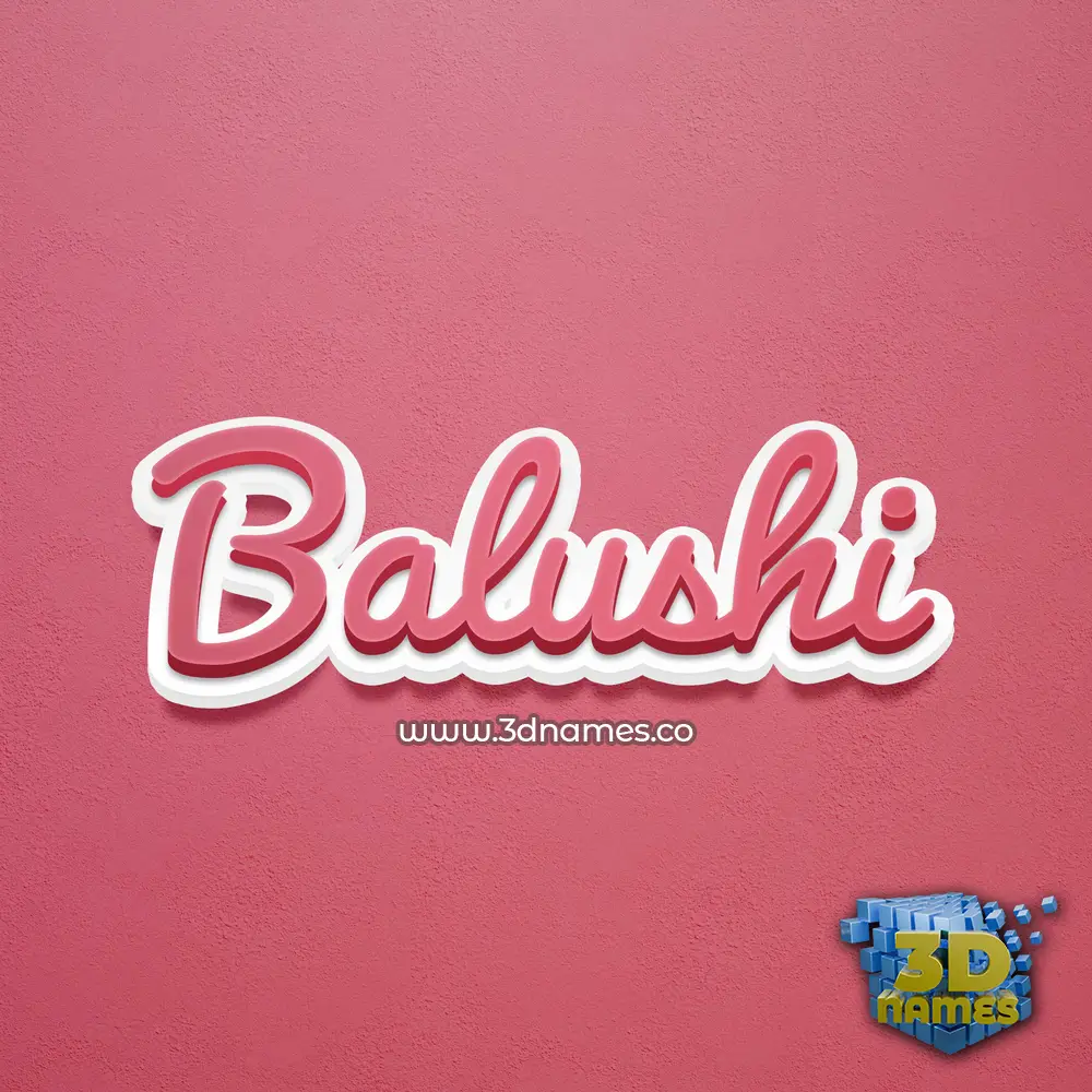 balushi in Red Scribble style - 3D name wallpaper
