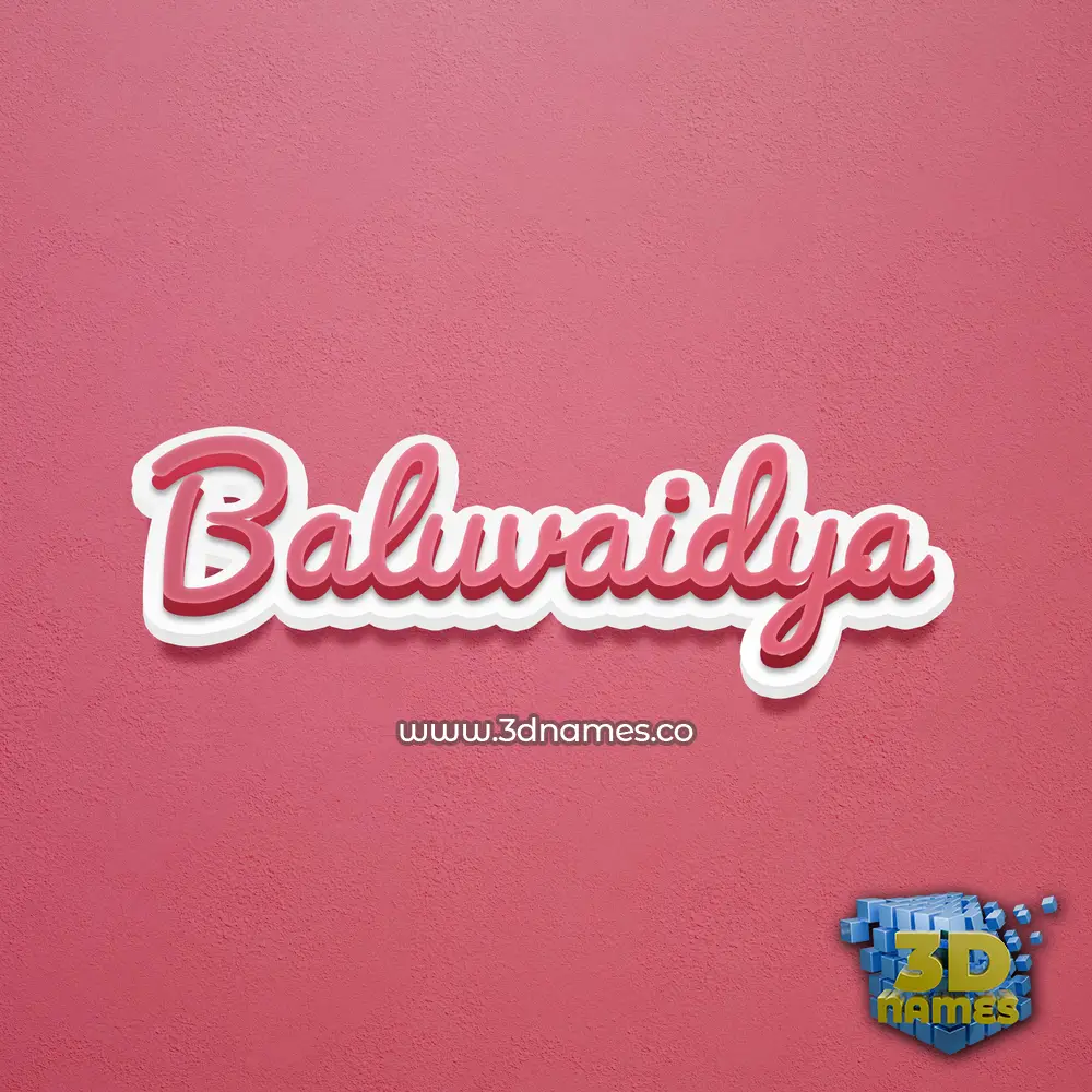 baluvaidya in Red Scribble style - 3D name wallpaper