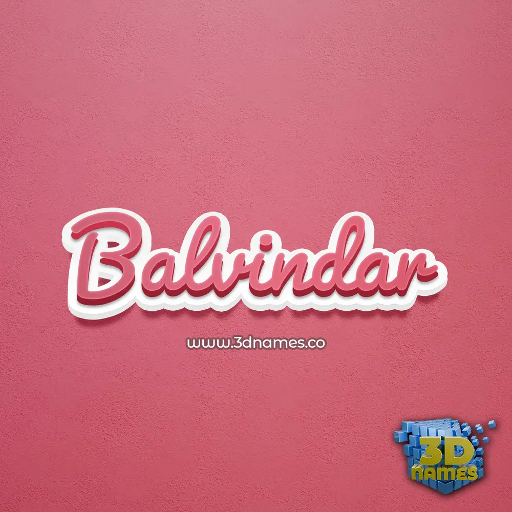 balvindar in Red Scribble style - 3D name wallpaper