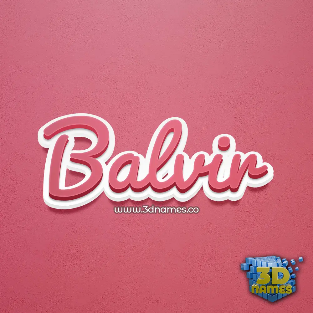 balvir in Red Scribble style - 3D name wallpaper
