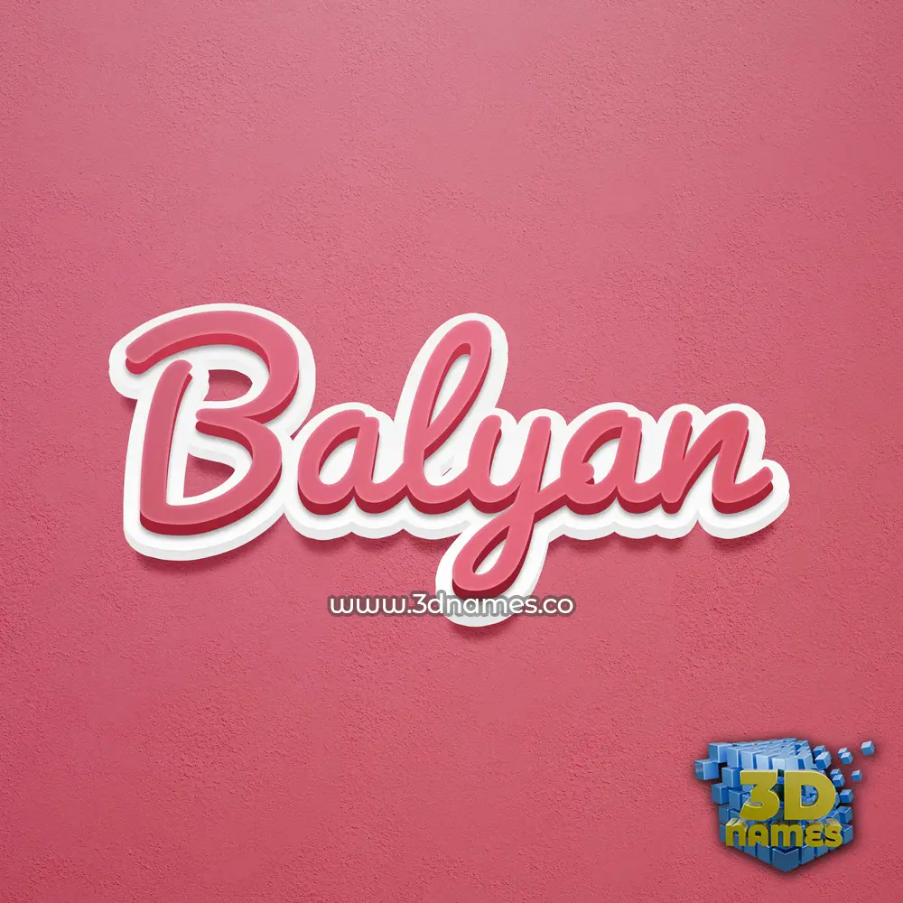 balyan in Red Scribble style - 3D name wallpaper