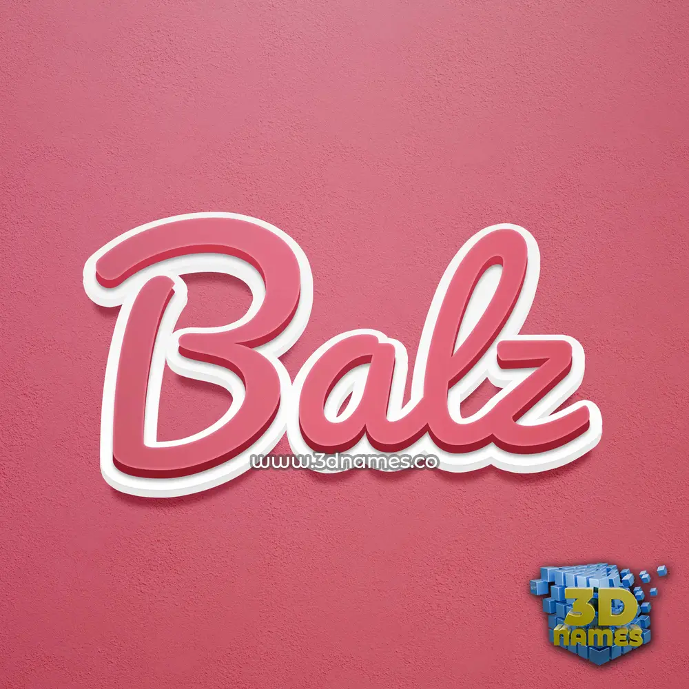 balz in Red Scribble style - 3D name wallpaper