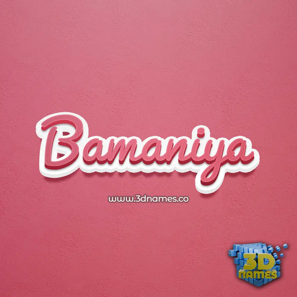 bamaniya in Red Scribble style - 3D name wallpaper