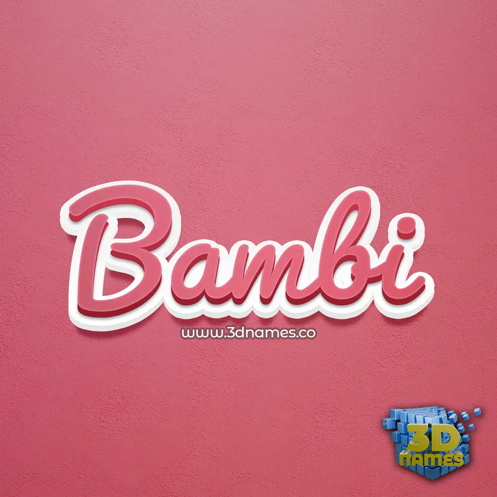 bambi in Red Scribble style - 3D name wallpaper