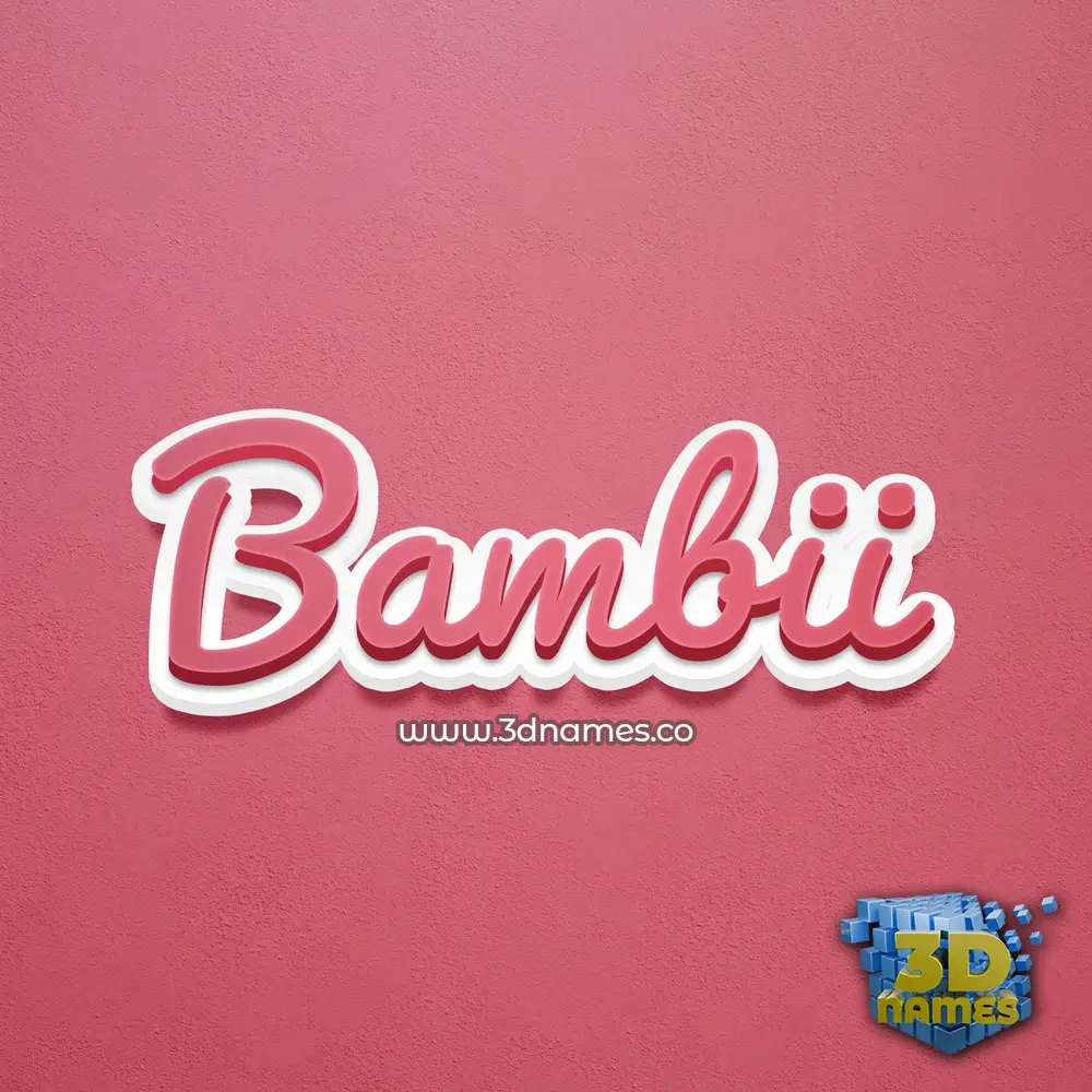 bambii in Red Scribble style - 3D name wallpaper