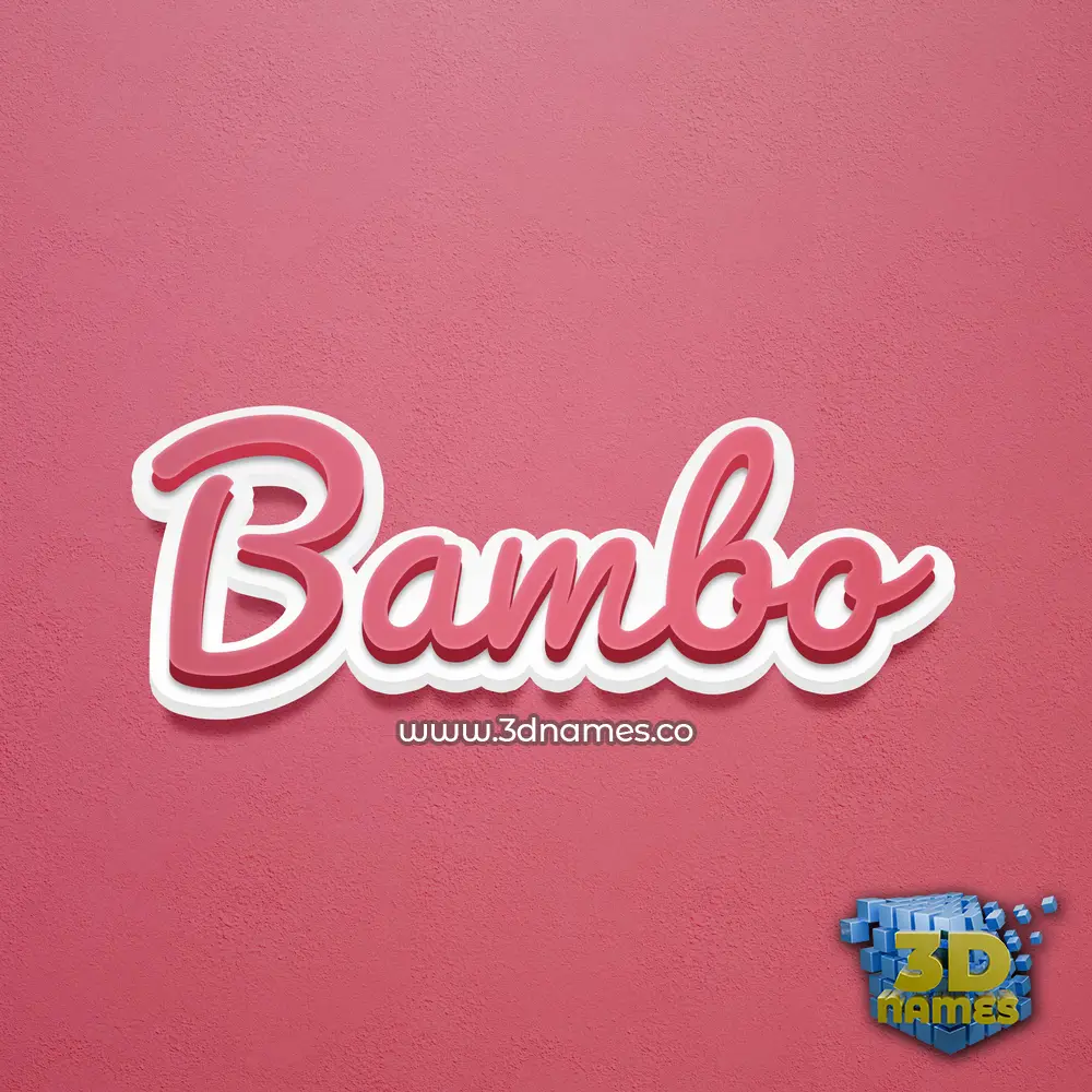 bambo in Red Scribble style - 3D name wallpaper