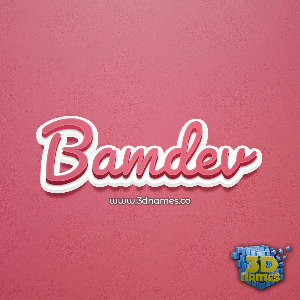 bamdev in Red Scribble style - 3D name wallpaper