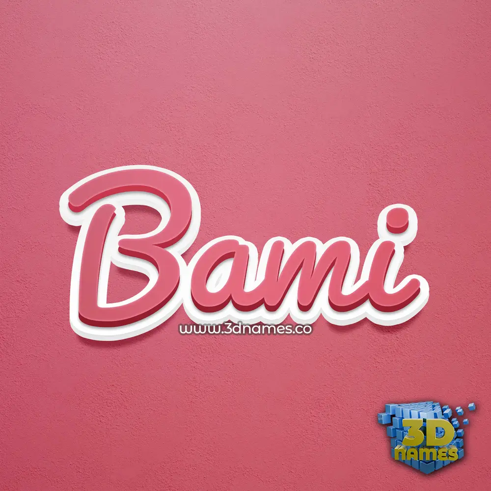 bami in Red Scribble style - 3D name wallpaper