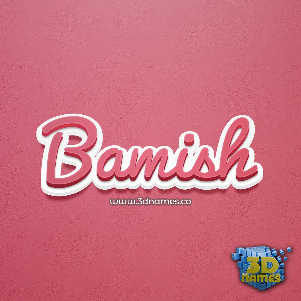 bamish in Red Scribble style - 3D name wallpaper