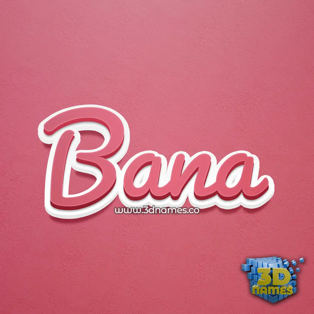 bana in Red Scribble style - 3D name wallpaper