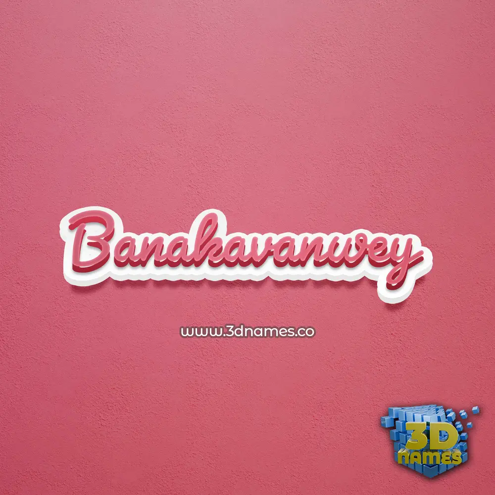 banakavanwey in Red Scribble style - 3D name wallpaper