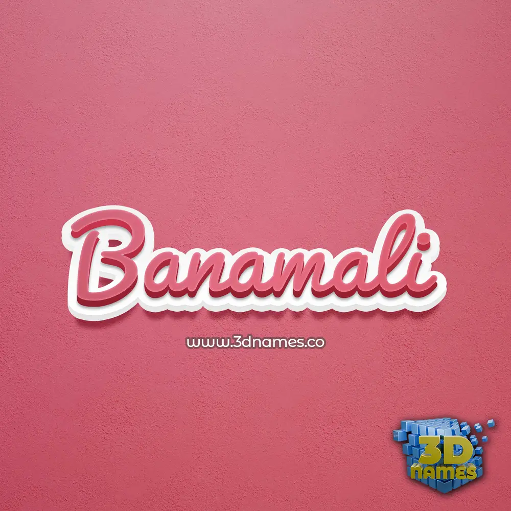 banamali in Red Scribble style - 3D name wallpaper
