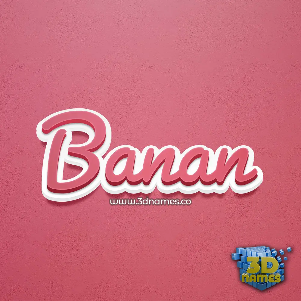 banan in Red Scribble style - 3D name wallpaper