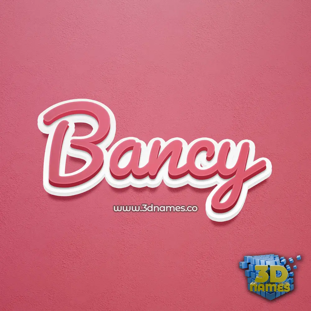 bancy in Red Scribble style - 3D name wallpaper