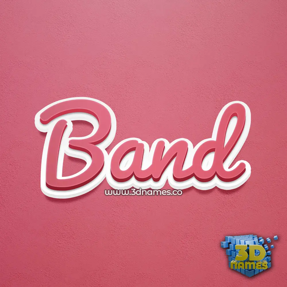 band in Red Scribble style - 3D name wallpaper