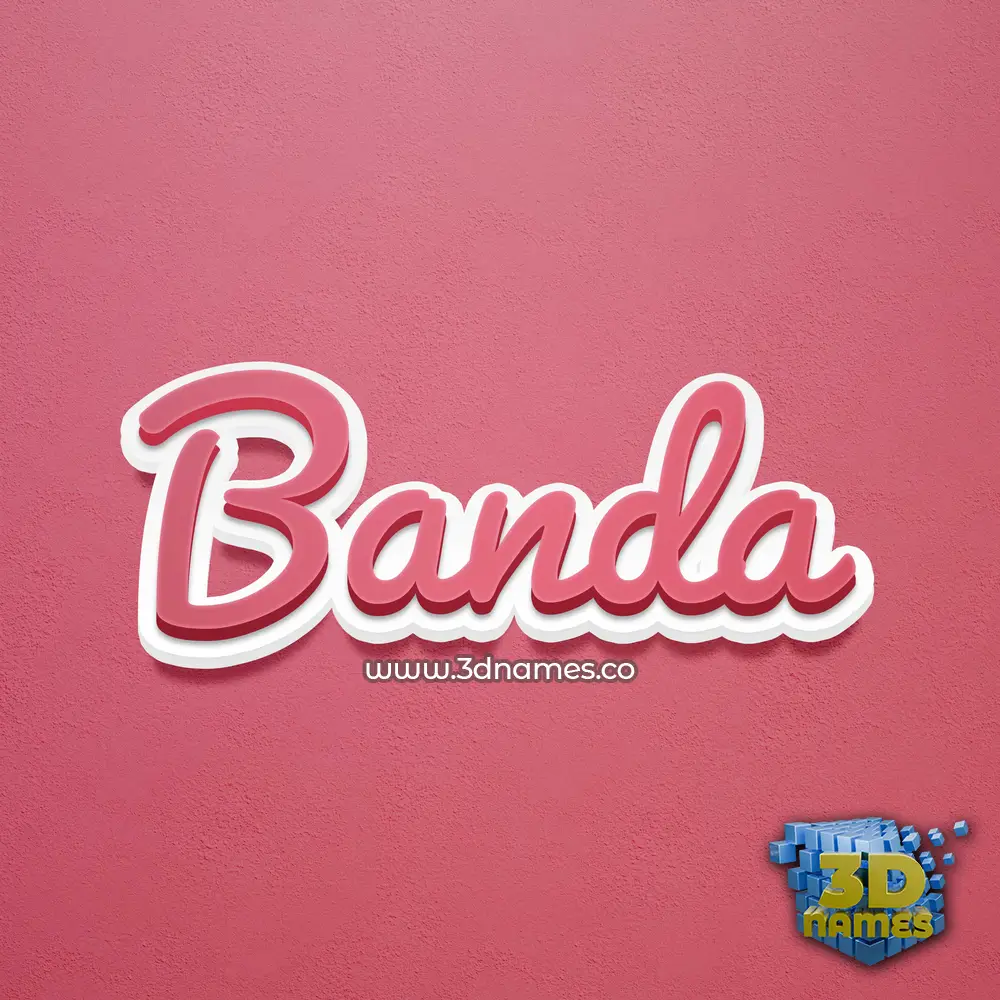 banda in Red Scribble style - 3D name wallpaper