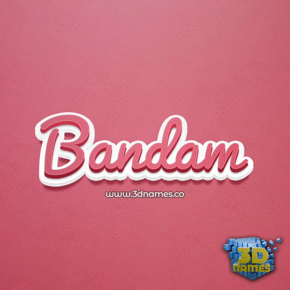 bandam in Red Scribble style - 3D name wallpaper
