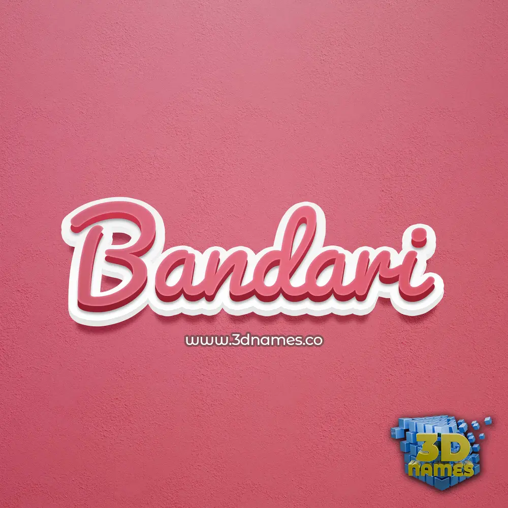 bandari in Red Scribble style - 3D name wallpaper