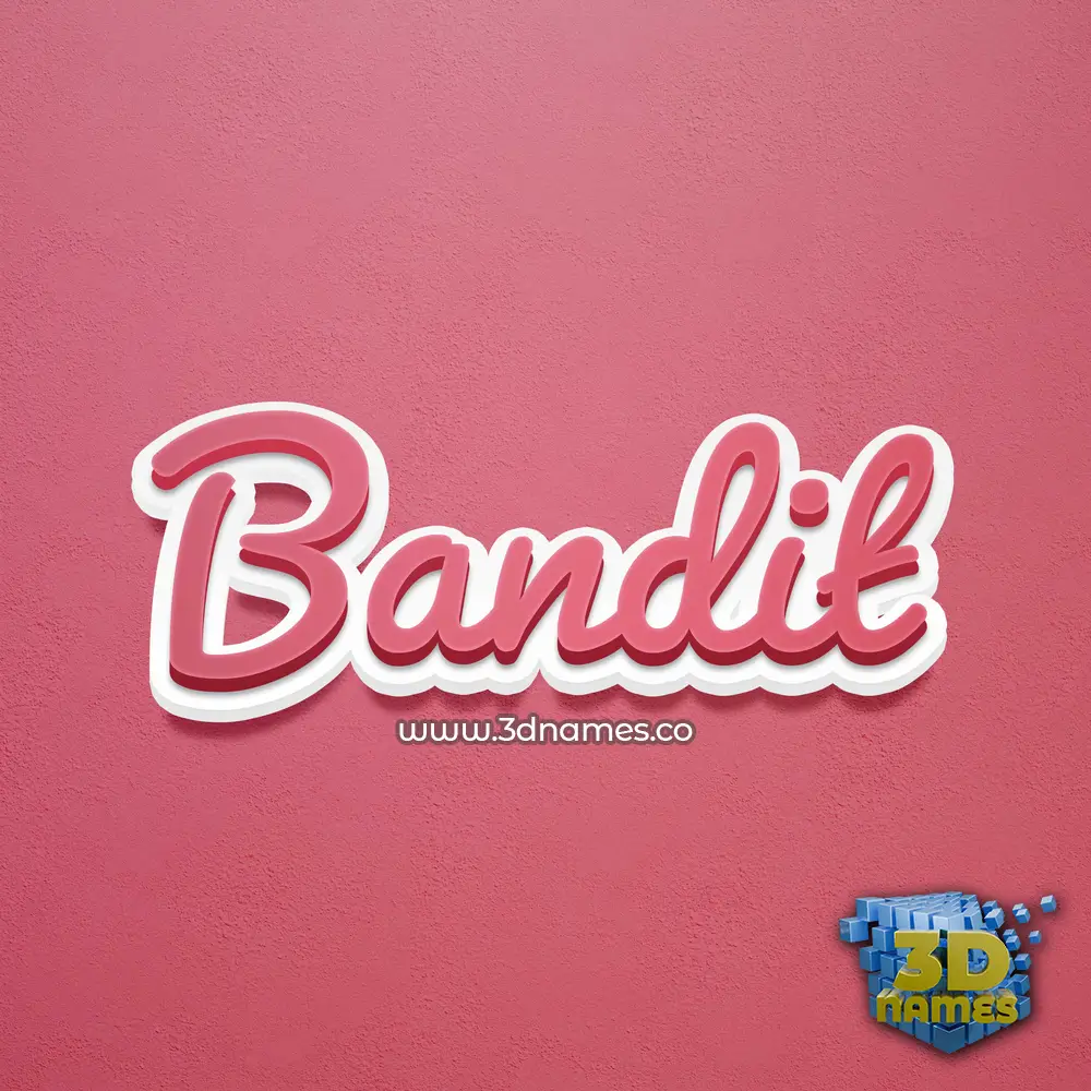 bandit in Red Scribble style - 3D name wallpaper