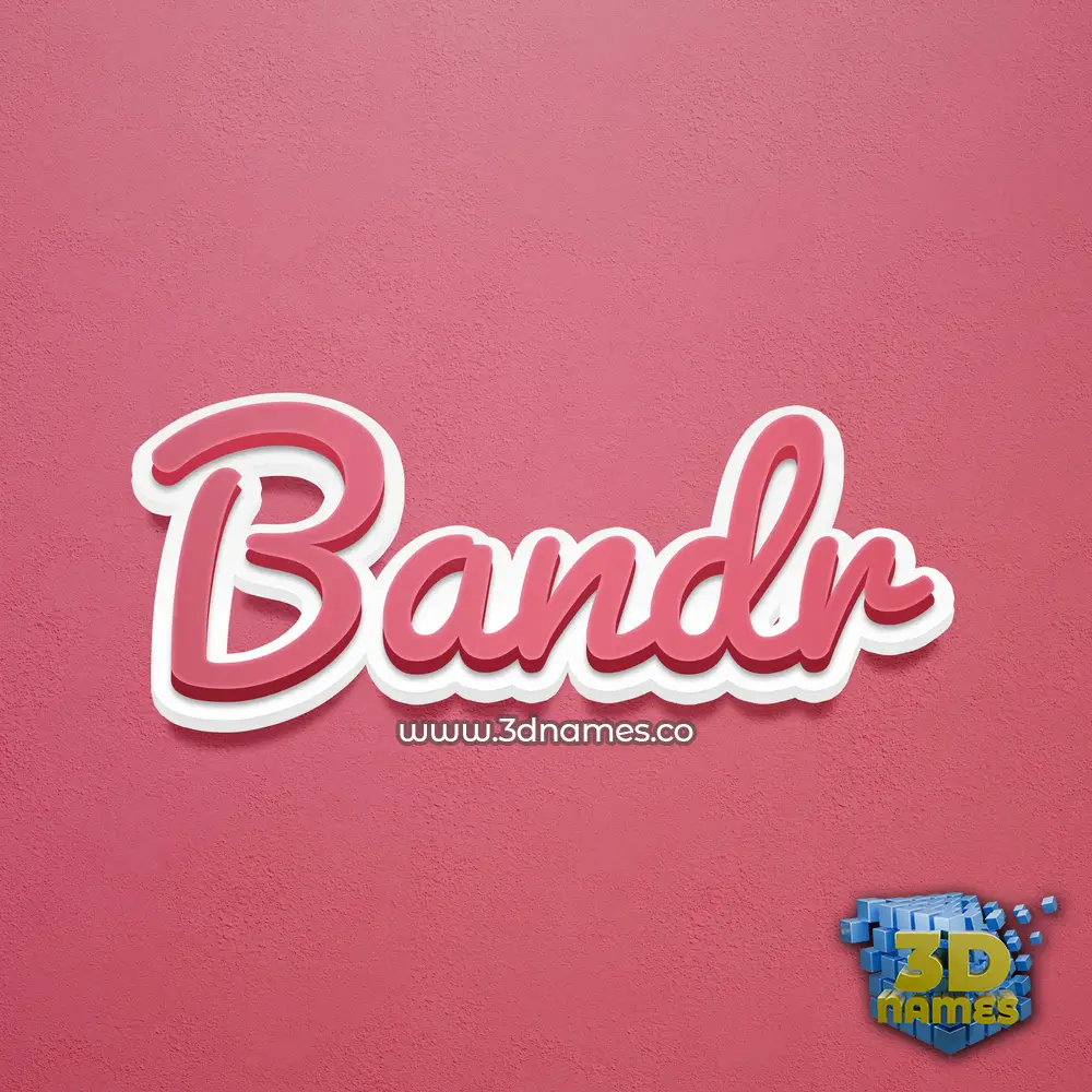 bandr in Red Scribble style - 3D name wallpaper