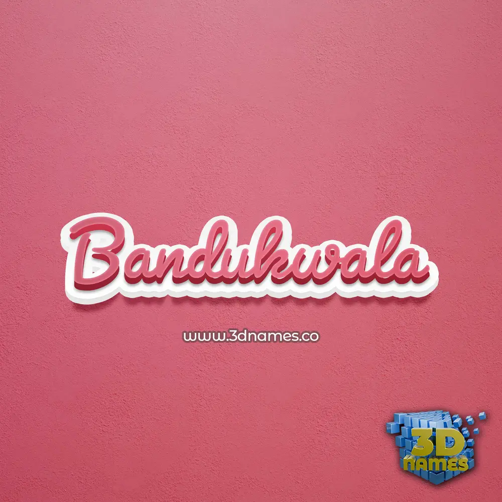 bandukwala in Red Scribble style - 3D name wallpaper