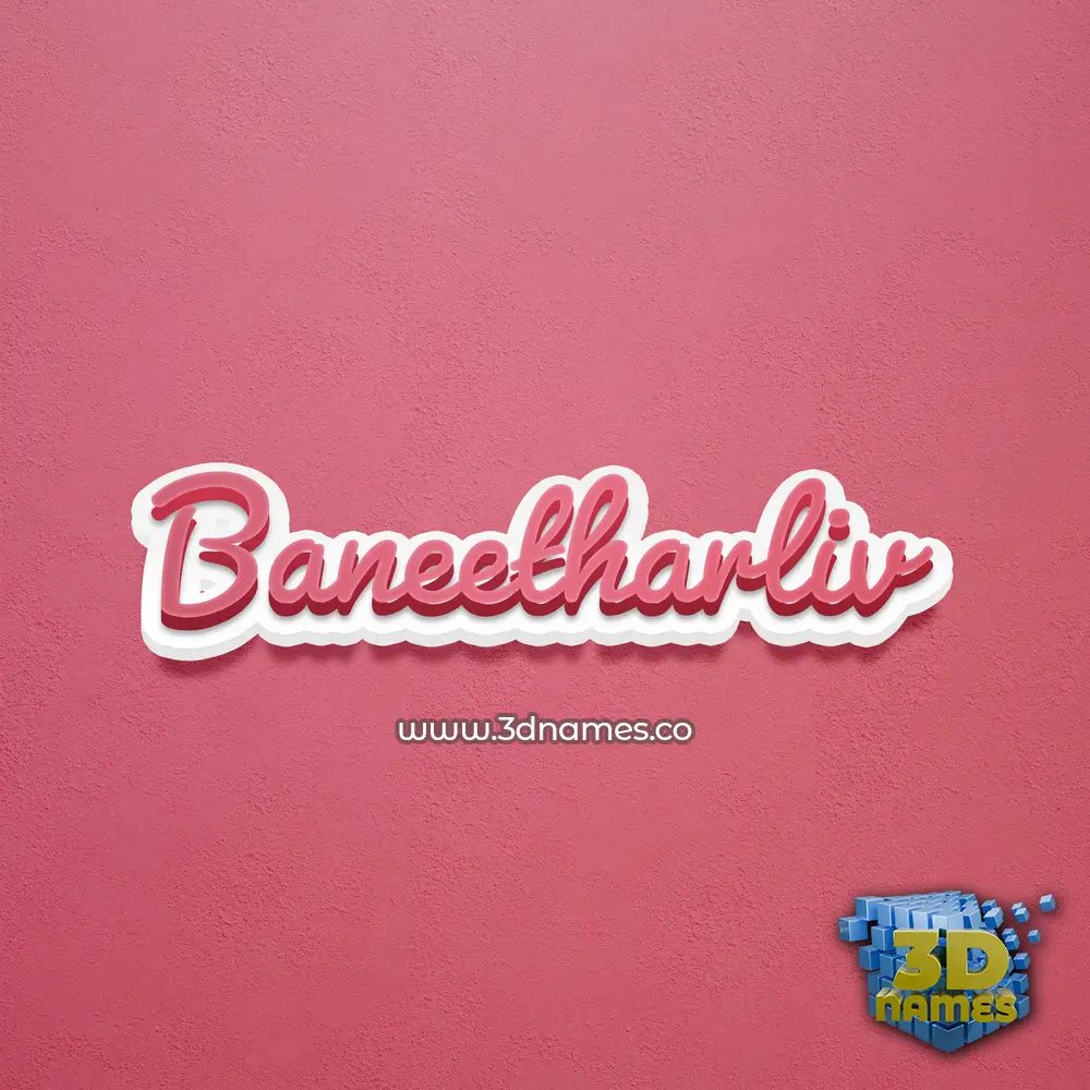 baneetharliv in Red Scribble style - 3D name wallpaper