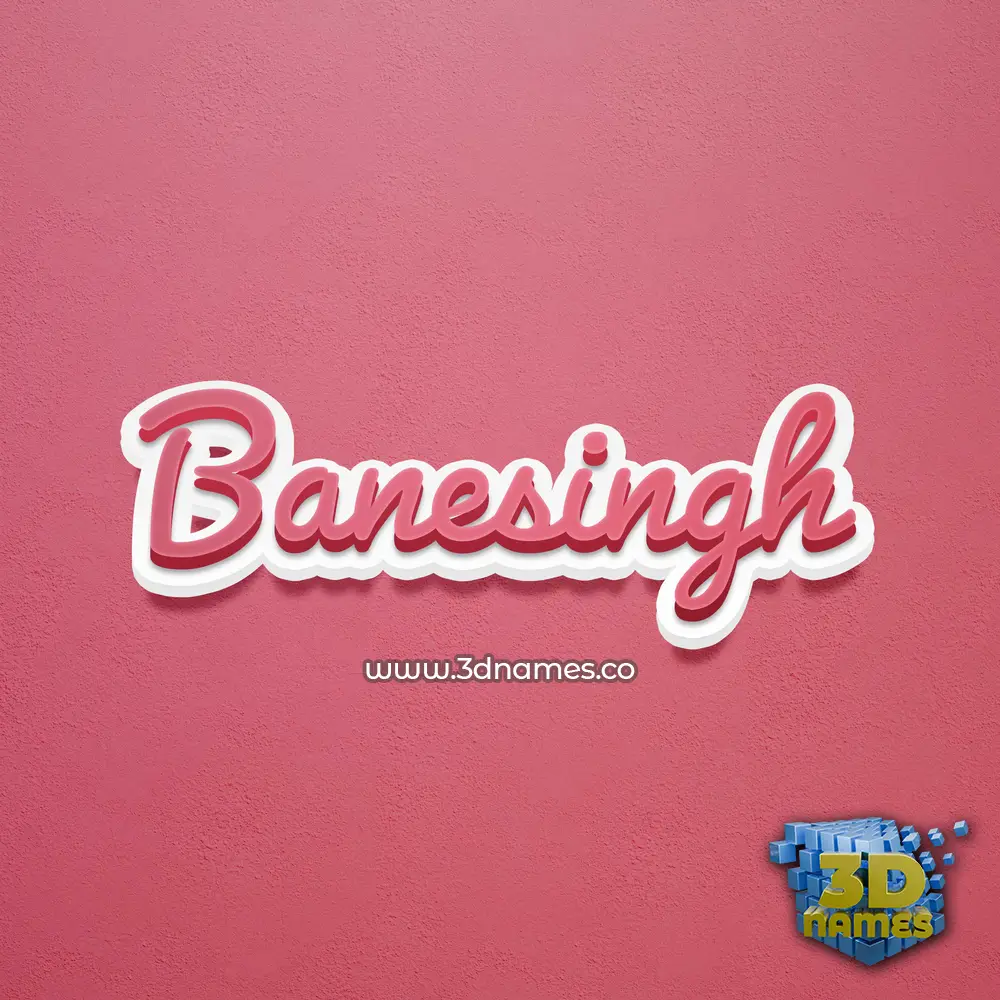 banesingh in Red Scribble style - 3D name wallpaper