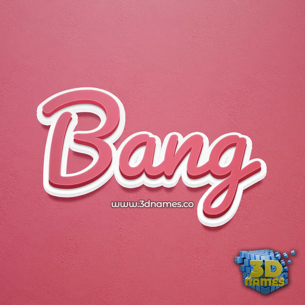bang in Red Scribble style - 3D name wallpaper