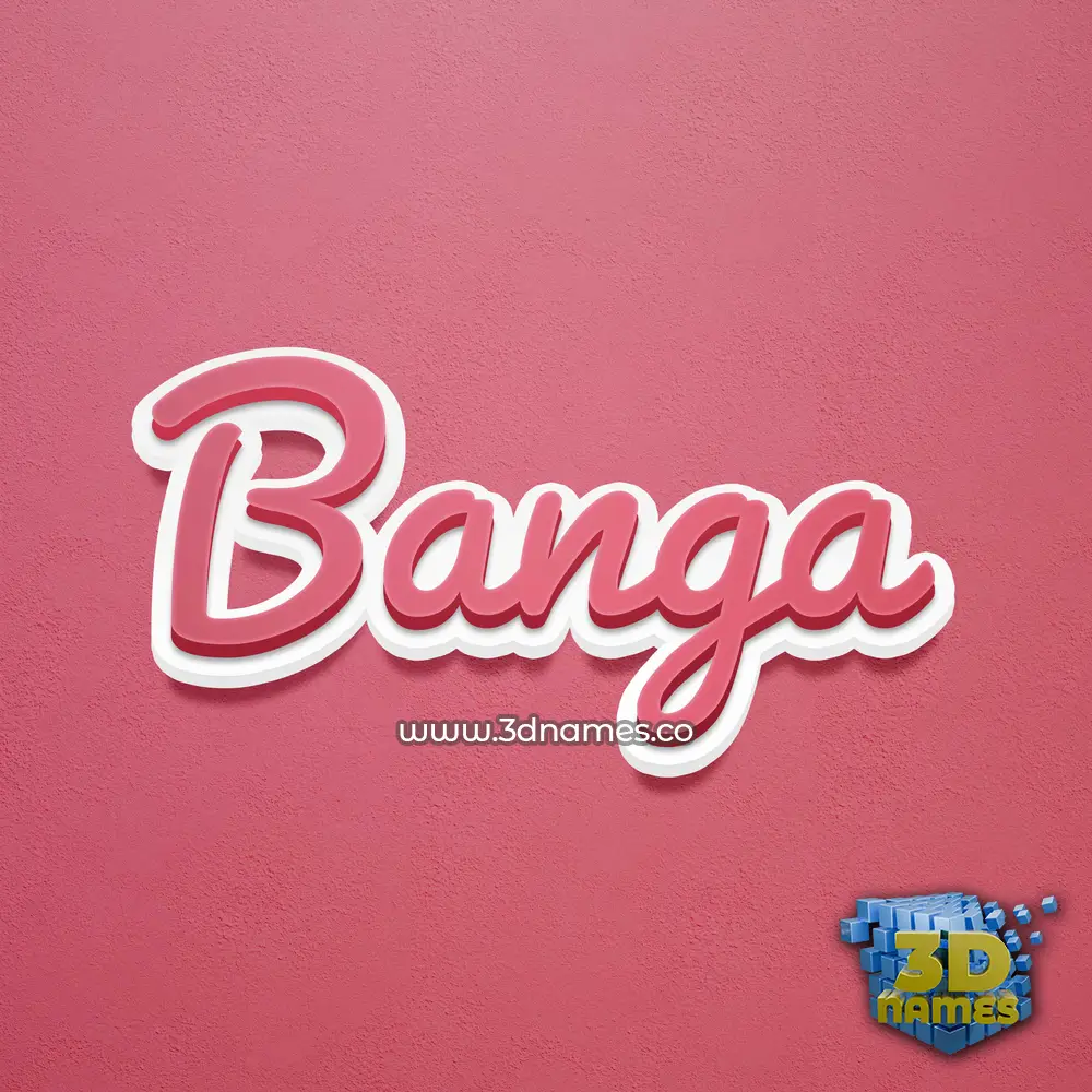 banga in Red Scribble style - 3D name wallpaper