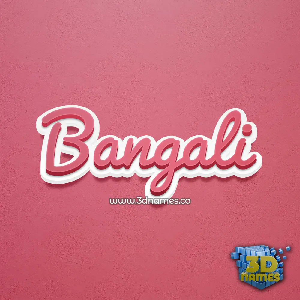 bangali in Red Scribble style - 3D name wallpaper