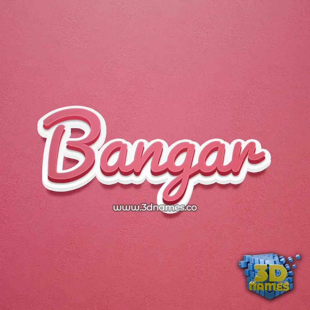 bangar in Red Scribble style - 3D name wallpaper