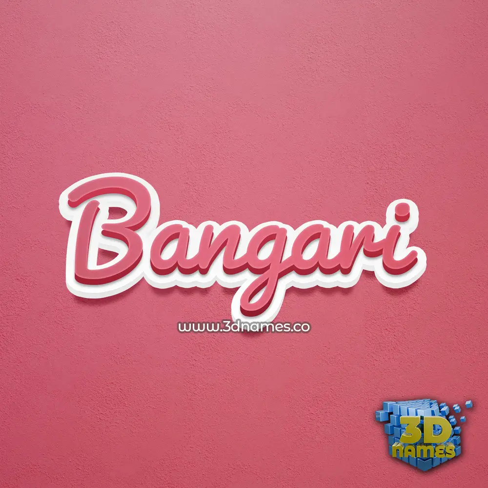 bangari in Red Scribble style - 3D name wallpaper