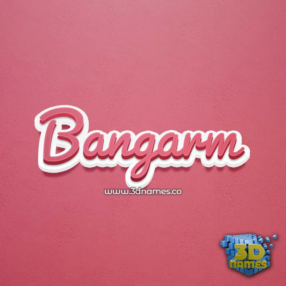 bangarm in Red Scribble style - 3D name wallpaper