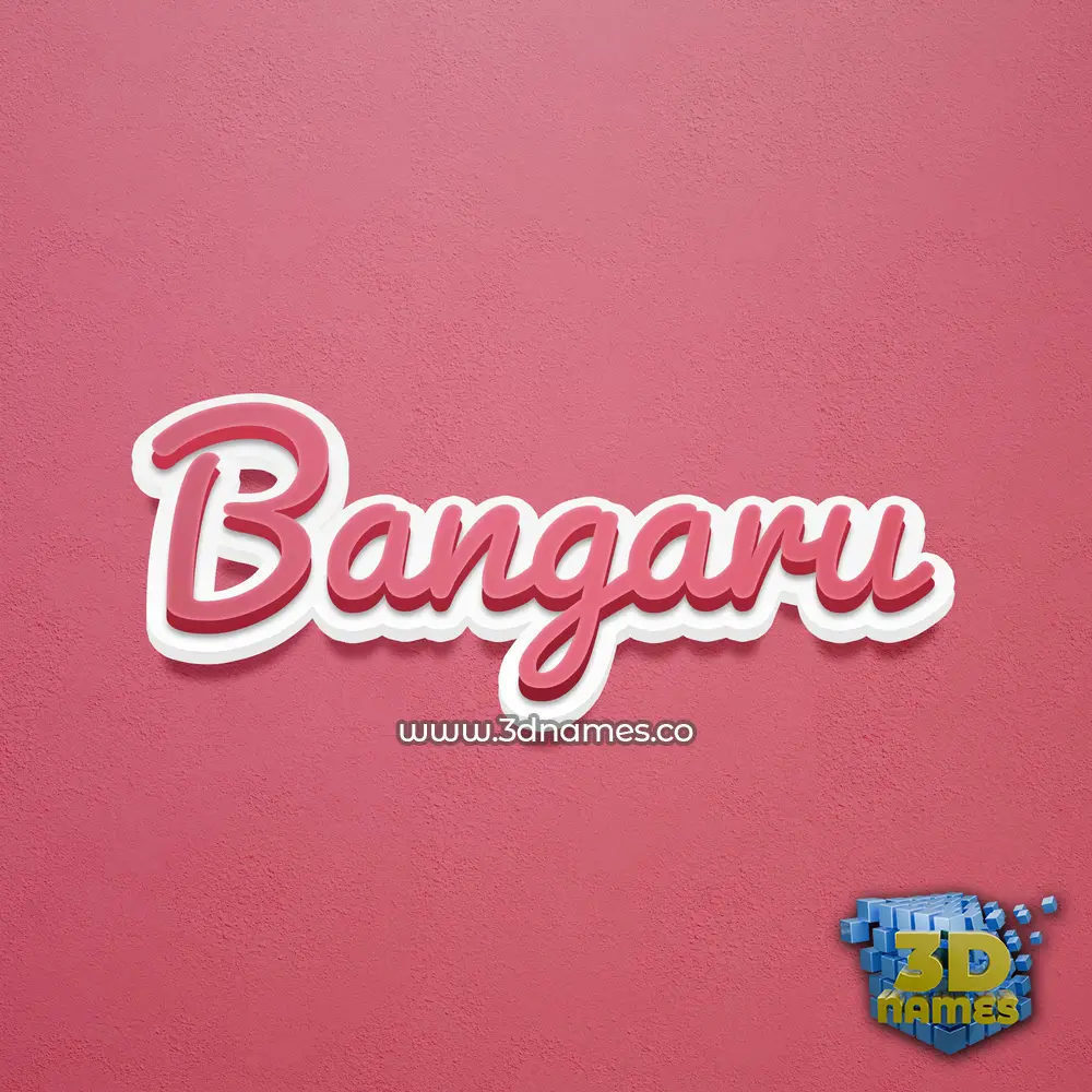 bangaru in Red Scribble style - 3D name wallpaper