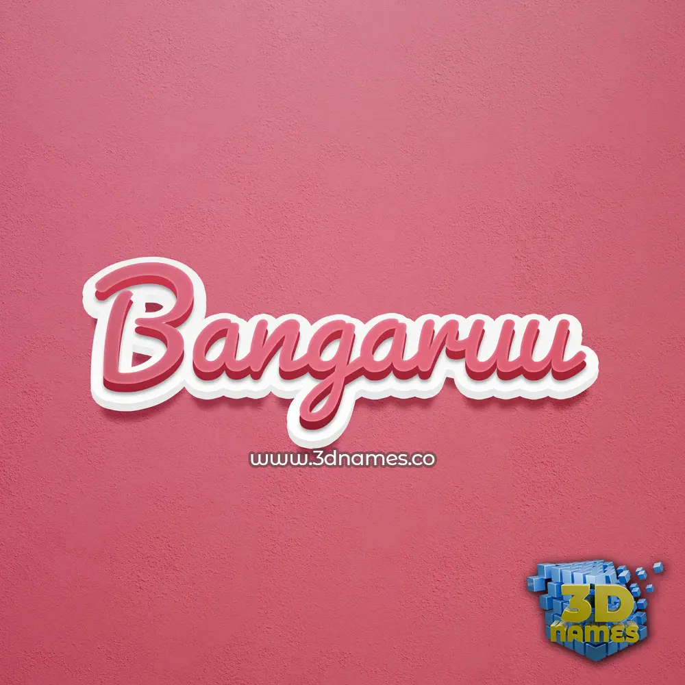 bangaruu in Red Scribble style - 3D name wallpaper