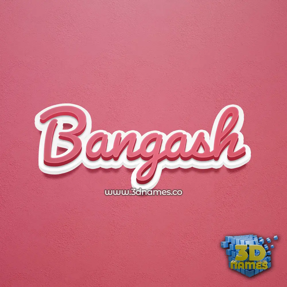 bangash in Red Scribble style - 3D name wallpaper