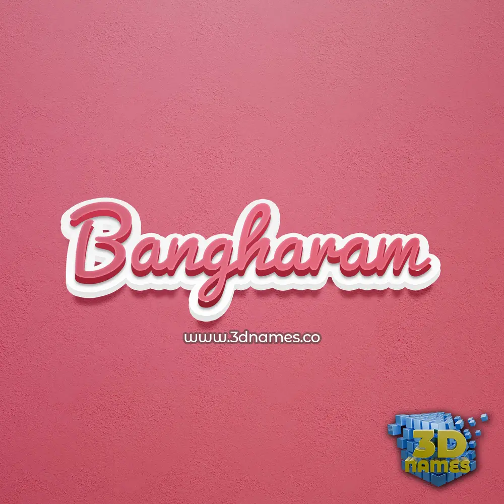 bangharam in Red Scribble style - 3D name wallpaper