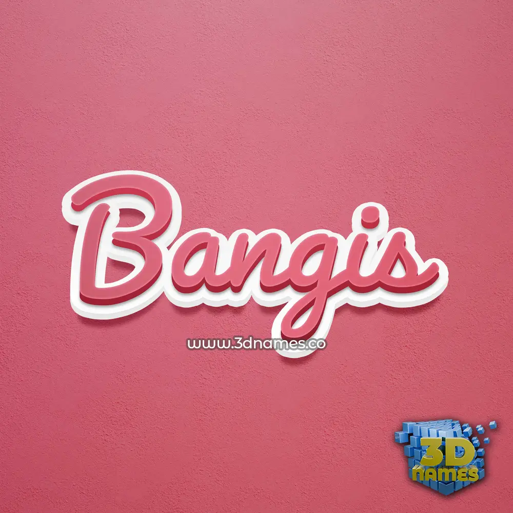 bangis in Red Scribble style - 3D name wallpaper