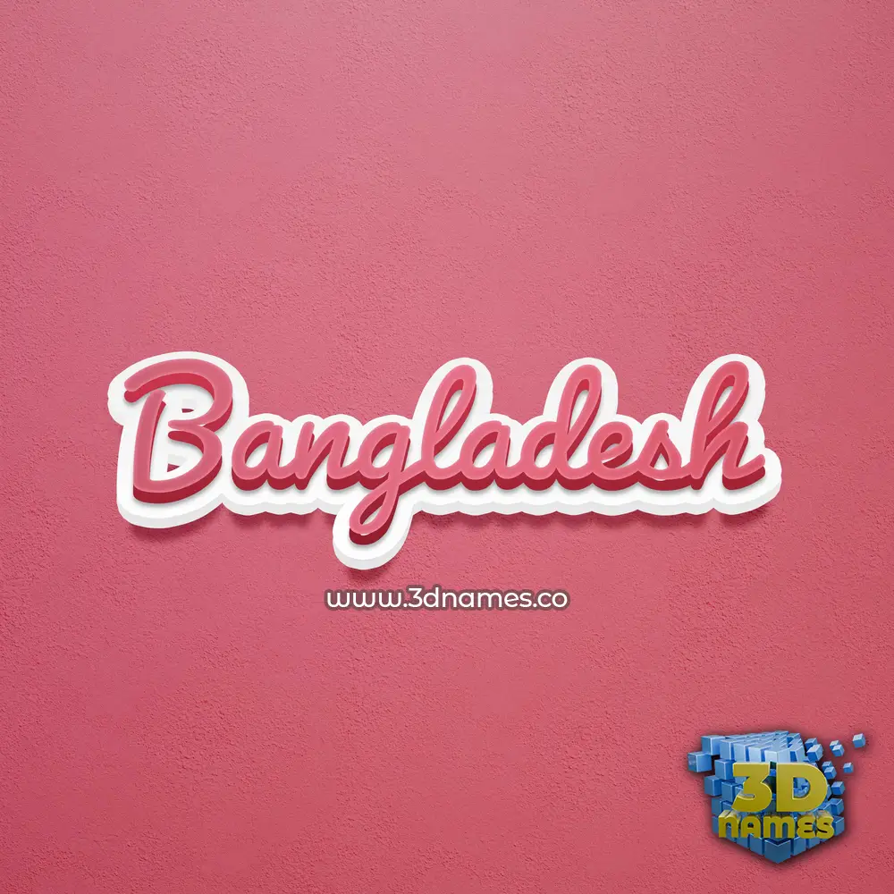 bangladesh in Red Scribble style - 3D name wallpaper