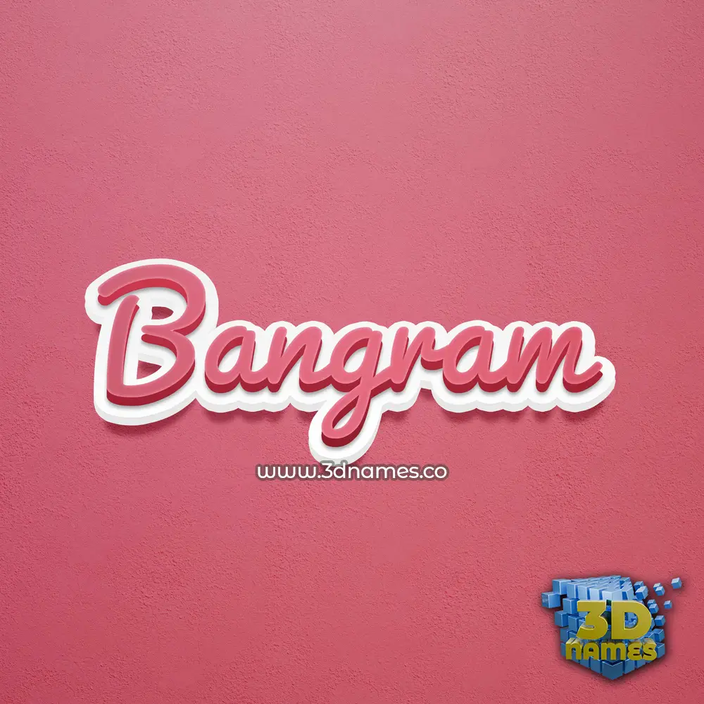 bangram in Red Scribble style - 3D name wallpaper