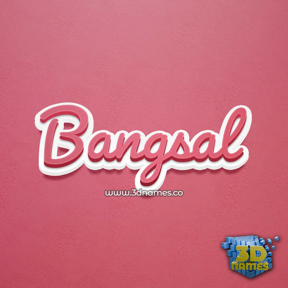 bangsal in Red Scribble style - 3D name wallpaper