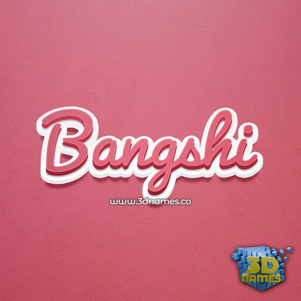 bangshi in Red Scribble style - 3D name wallpaper