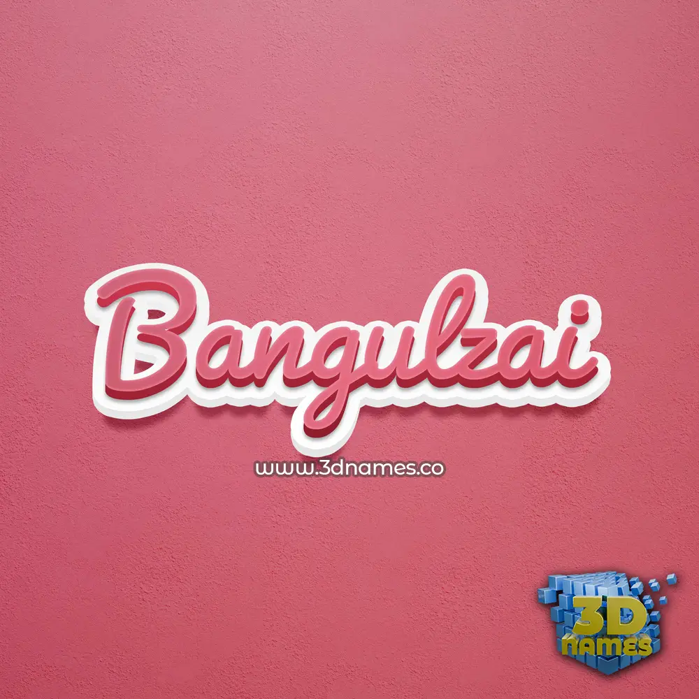 bangulzai in Red Scribble style - 3D name wallpaper