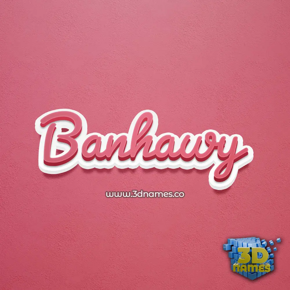 banhawy in Red Scribble style - 3D name wallpaper