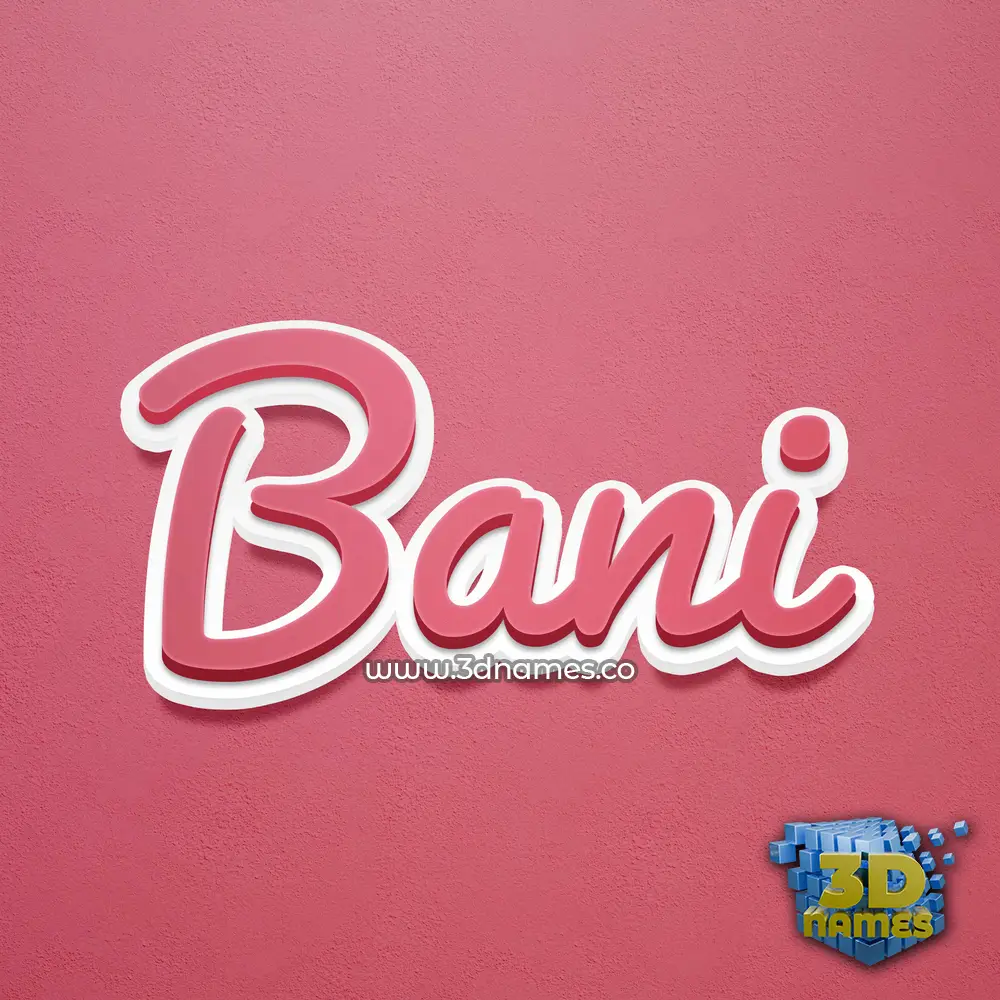 bani in Red Scribble style - 3D name wallpaper